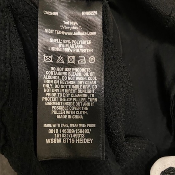 TED BAKER LONDON Heidey White Black Draped Textured Sleeveless Jumpsuit Size 0 - Picture 11 of 12